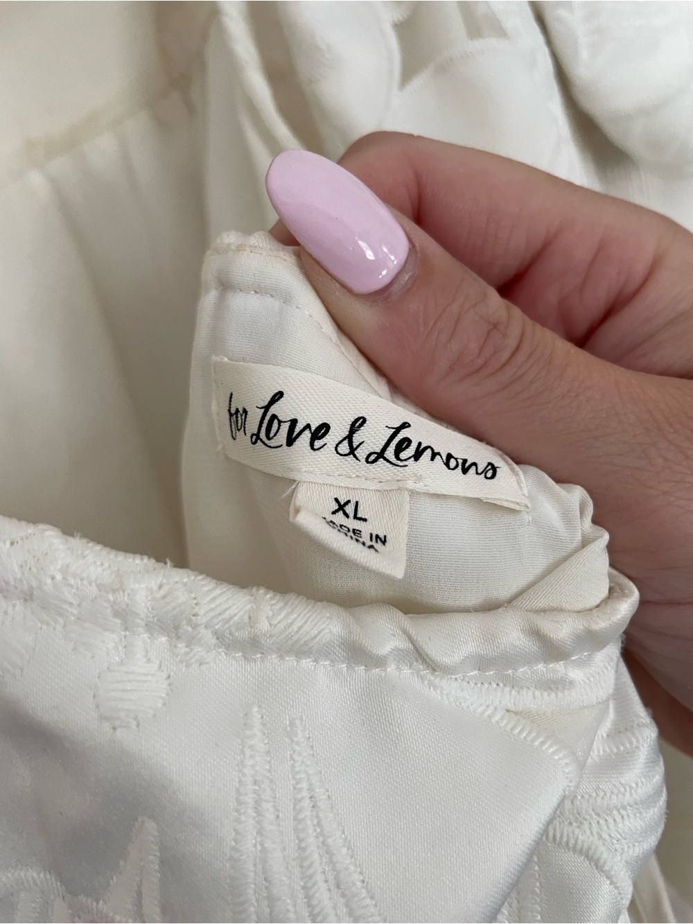 For Love & Lemons White Puff-Sleeve Eyelet Mini Dress - Picture 6 of 8